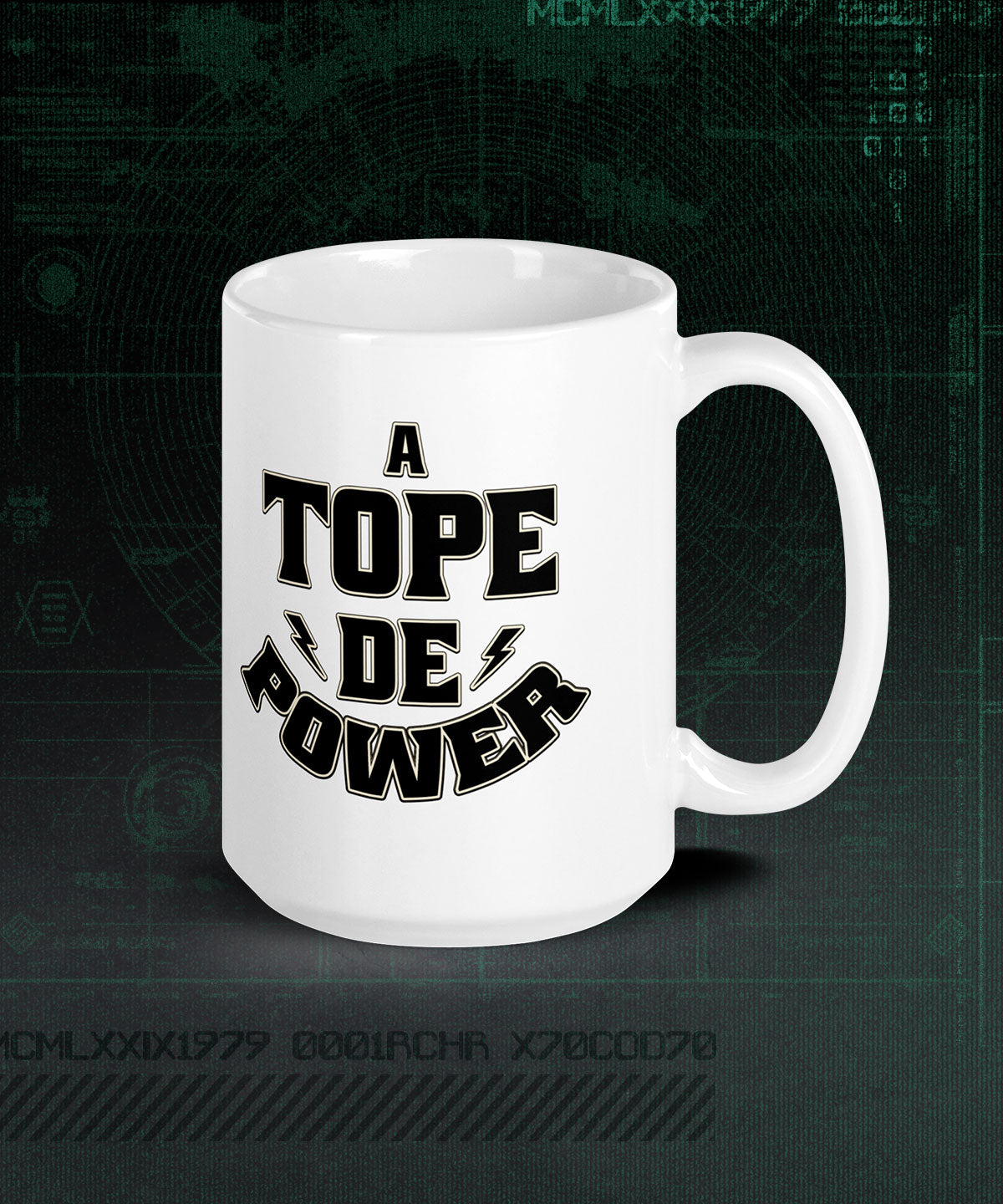 Taza blanca "A tope de power"