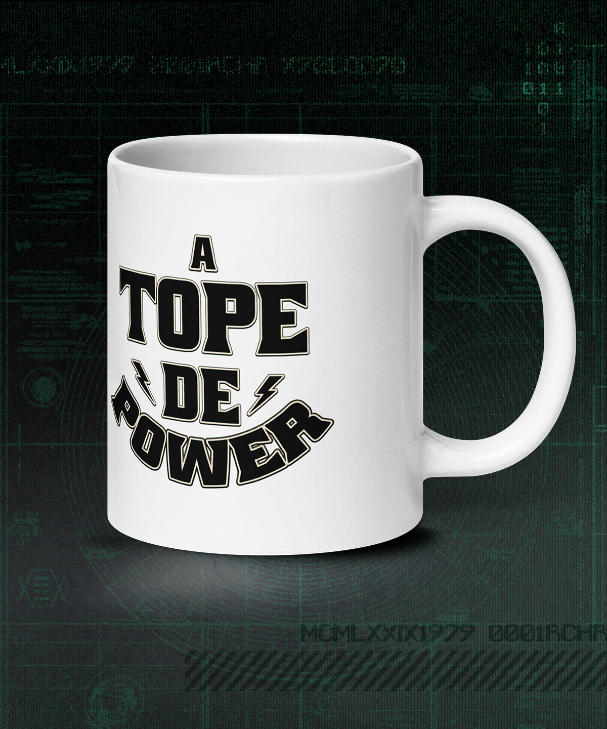 Taza blanca "A tope de power"