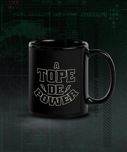 Taza negra "A tope de power"