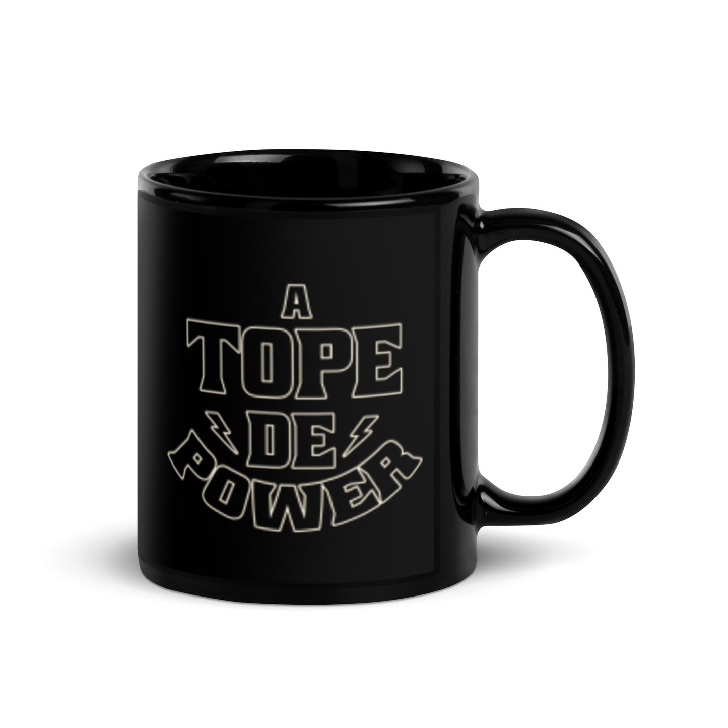 Taza negra "A tope de power"