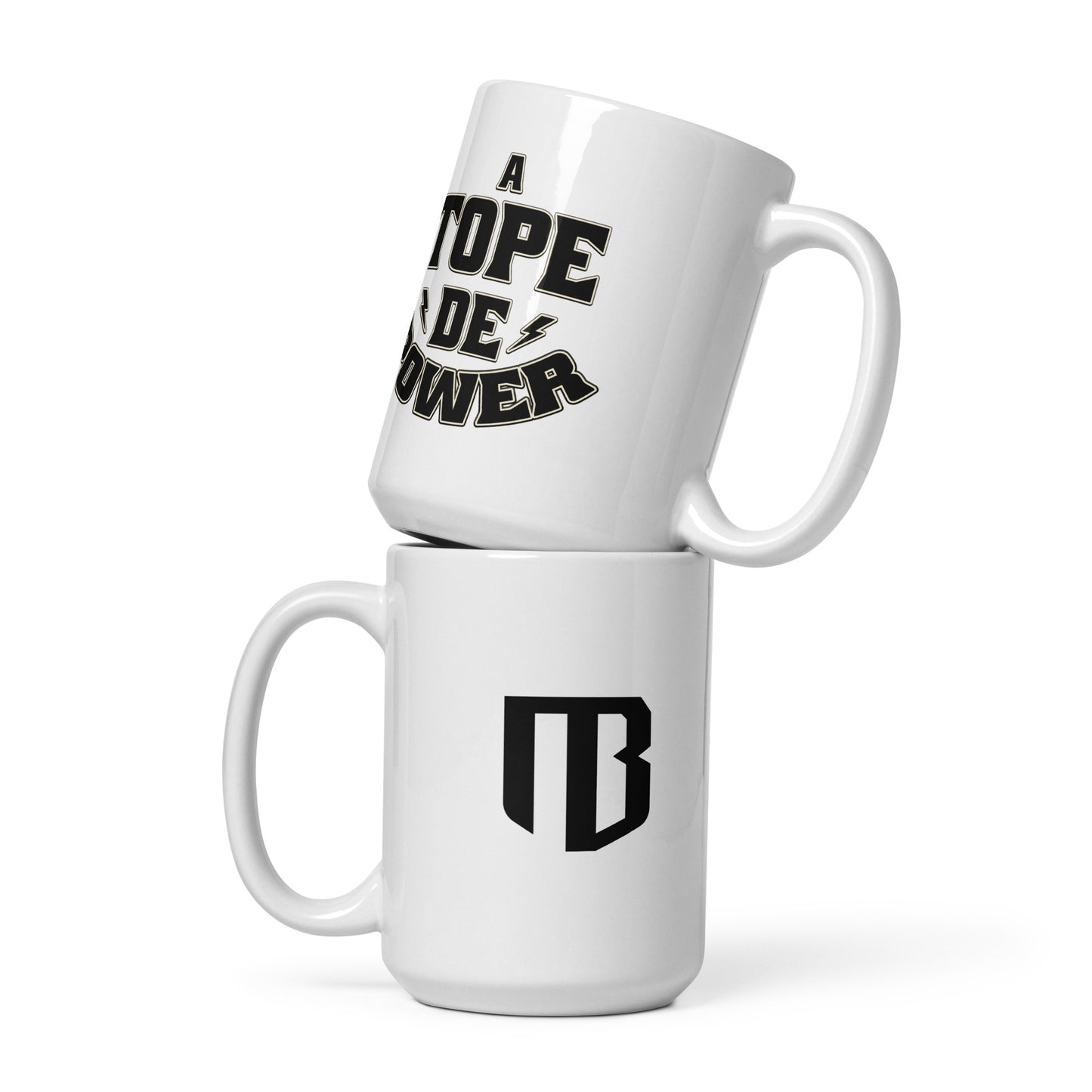 Taza blanca "A tope de power"