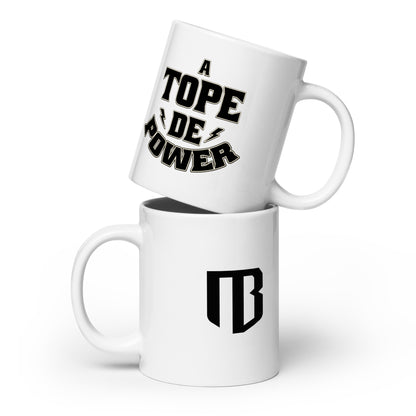 Taza blanca "A tope de power"